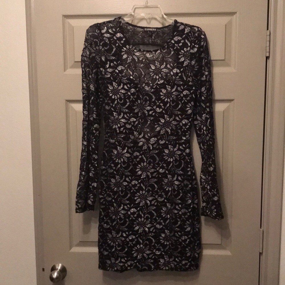 Express black open back dress *Perfect for NYE🥳